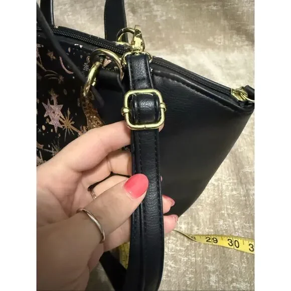 Betsey Johnson Black and Gold Starry Satchel - Picture 13 of 14